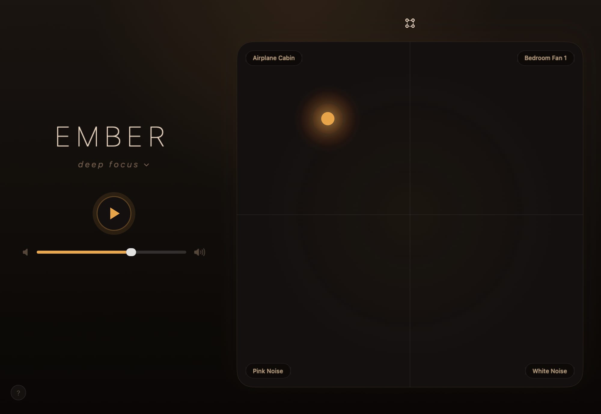Ember Noise running on macOS.
